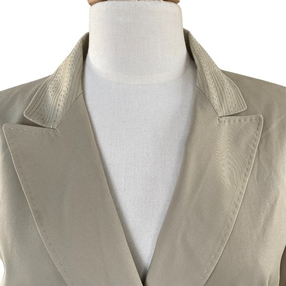Elie Tahari Embroider Preppy Blazer Tan Neutral Professional Business Office-14 - Picture 2 of 16